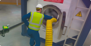 Factory worker in confined spaces VR